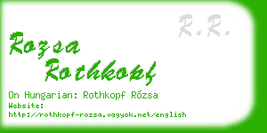 rozsa rothkopf business card
