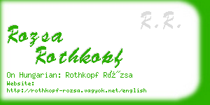 rozsa rothkopf business card